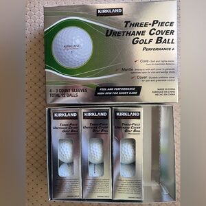 New Kirkland Three-Piece Urethane Cover Golf Balls Performance+ 3 sleeves
